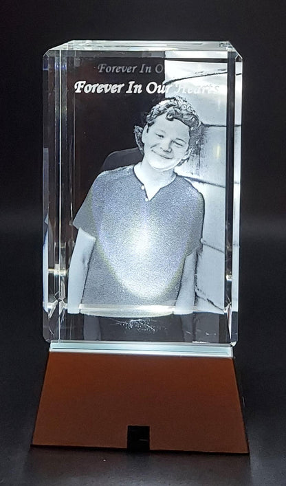 custom laser engraved 3d rectangle crystal 