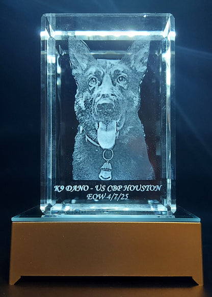 custom laser engraved 3d rectangle crystal 