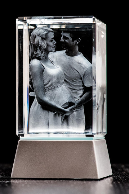custom laser engraved 3d rectangle crystal 
