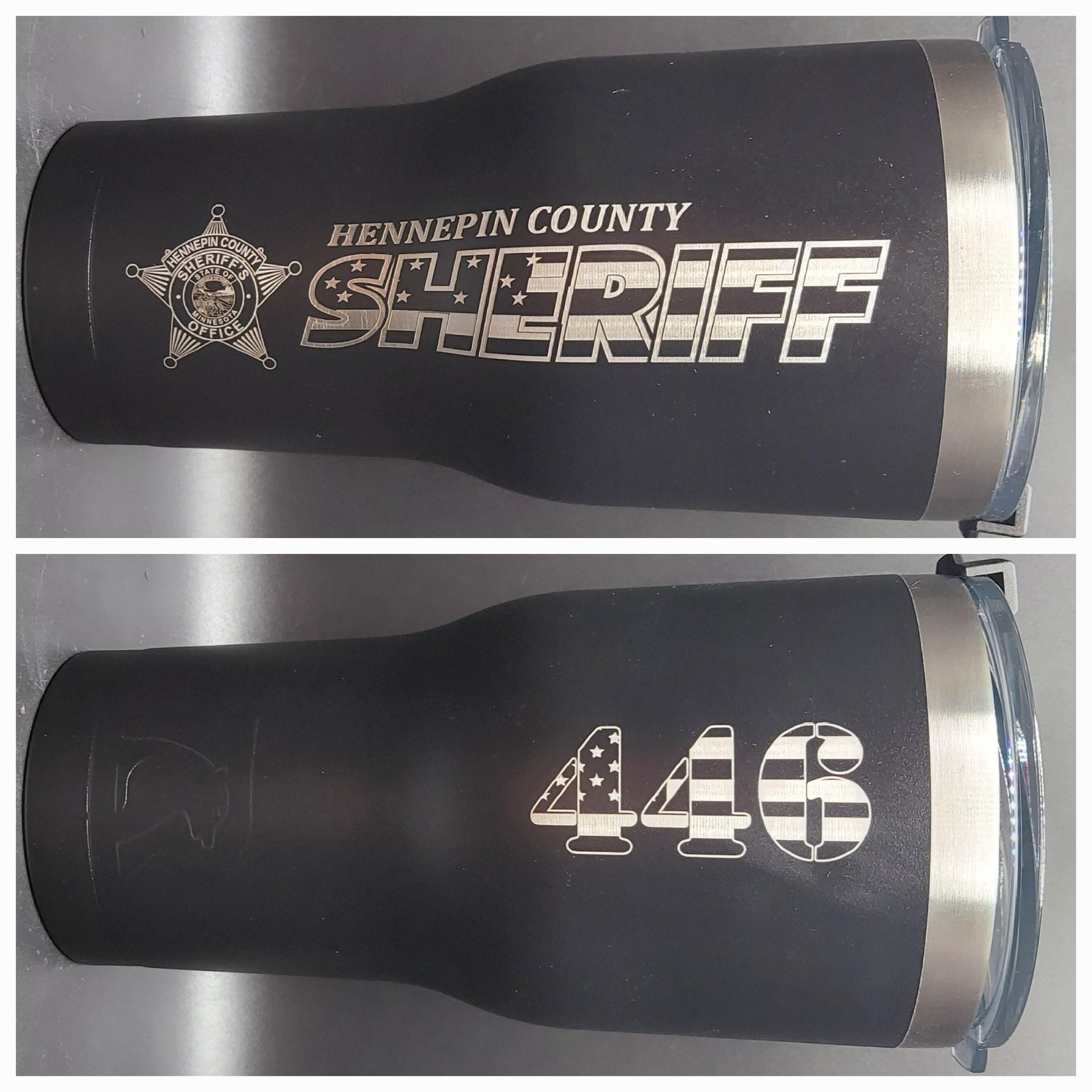custom laser engraved tumbler squad graphics