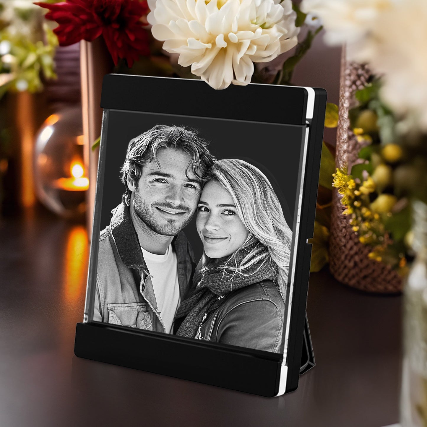 custom laser engraved crystal photo frame 