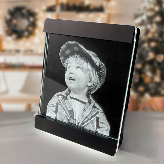 custom laser engraved crystal photo frame 