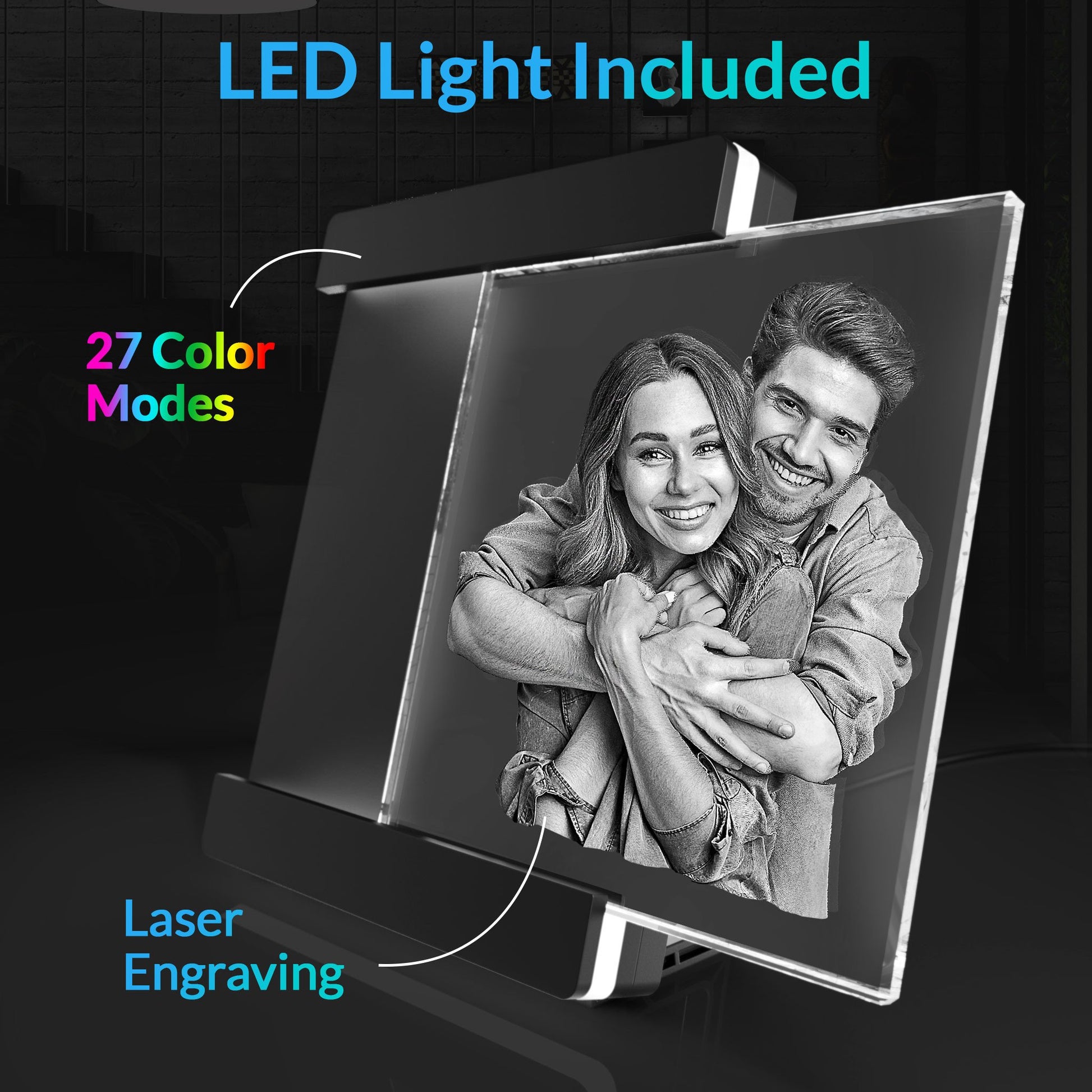 custom laser engraved crystal photo frame 