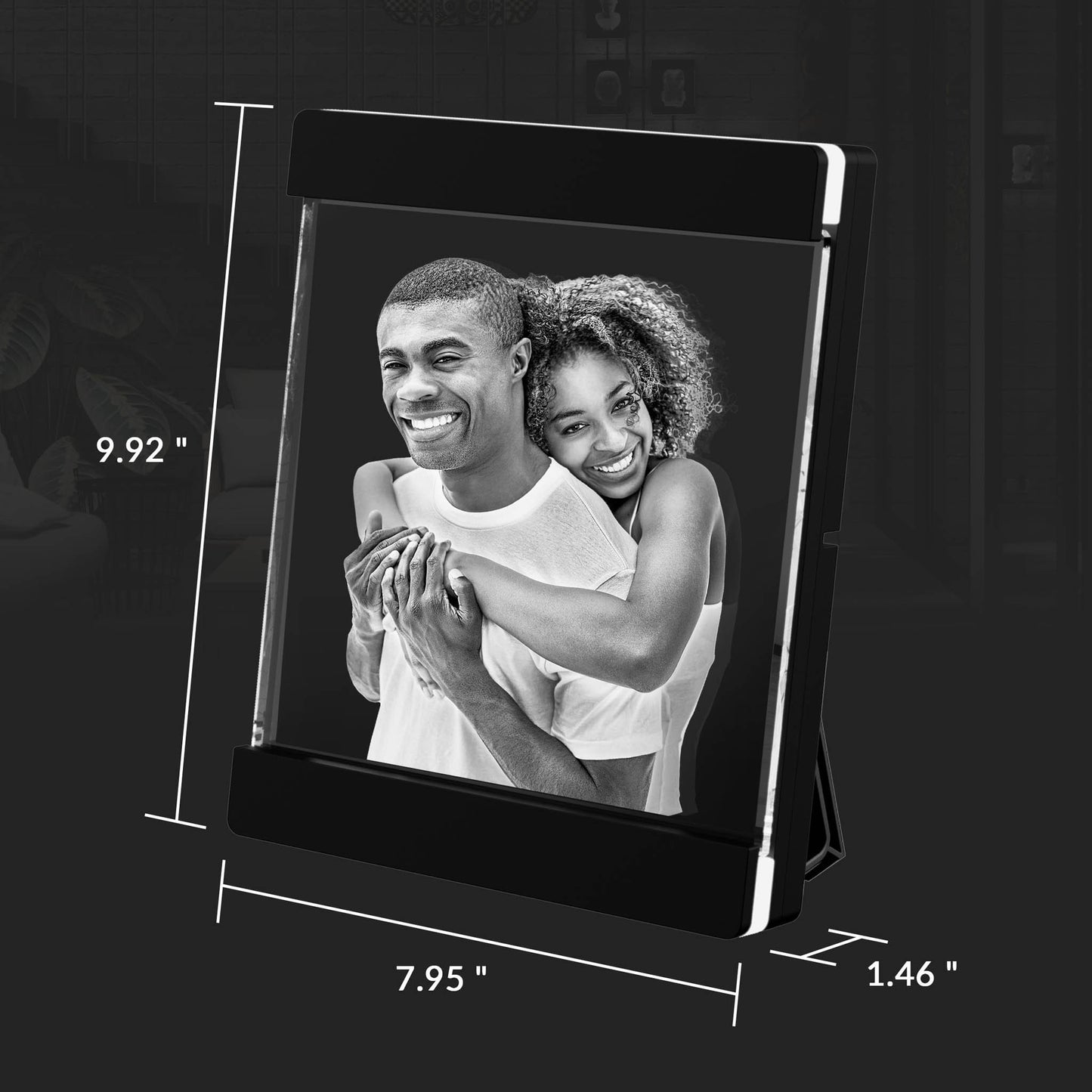 custom laser engraved crystal photo frame 