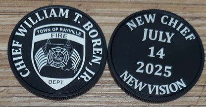 custom laser engraved firefighter challenge coin 