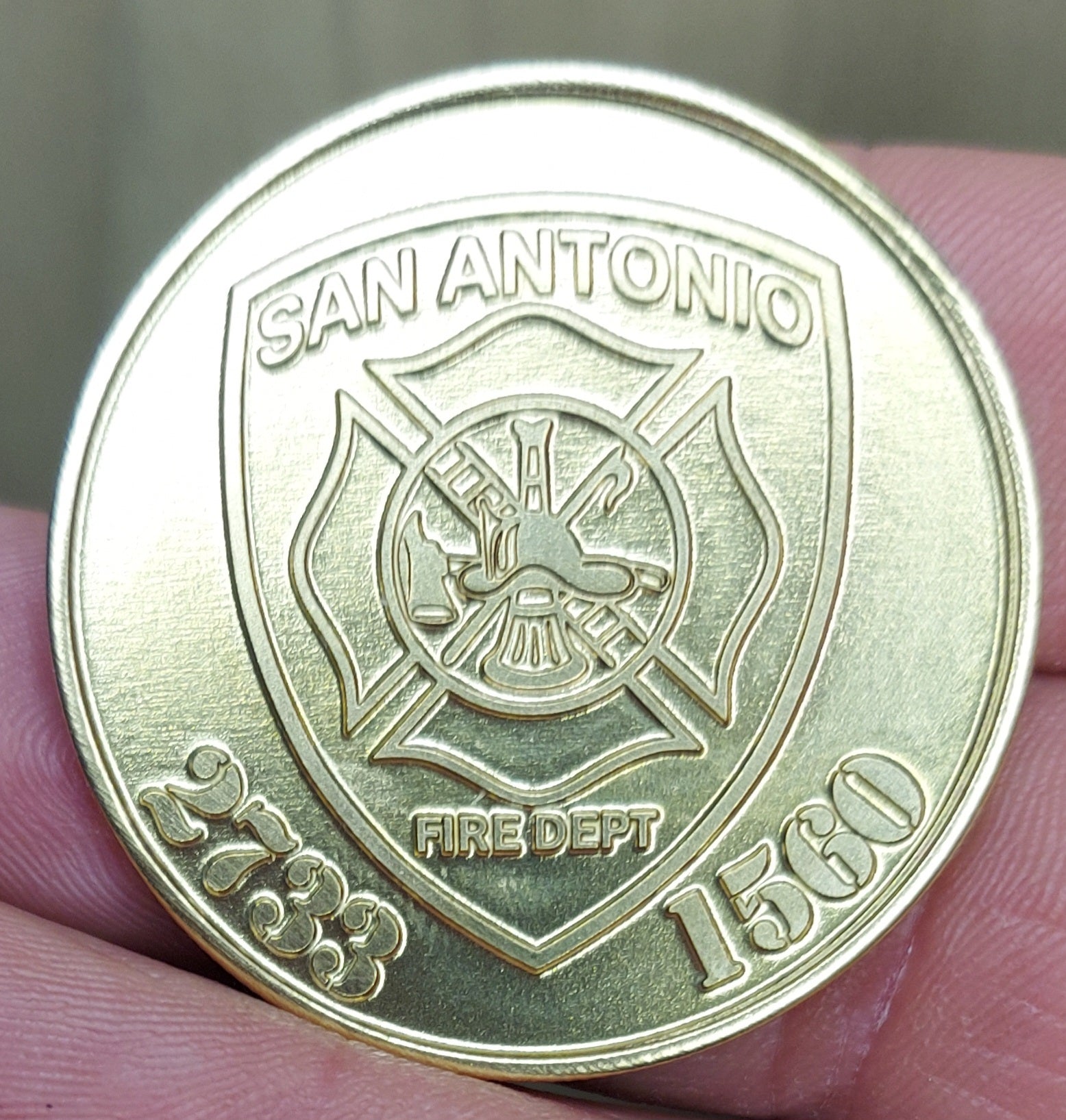 custom laser engraved firefighter challenge coin 