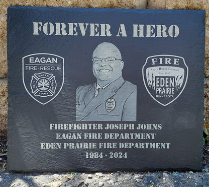 custom engraved firefighter memorial plaque