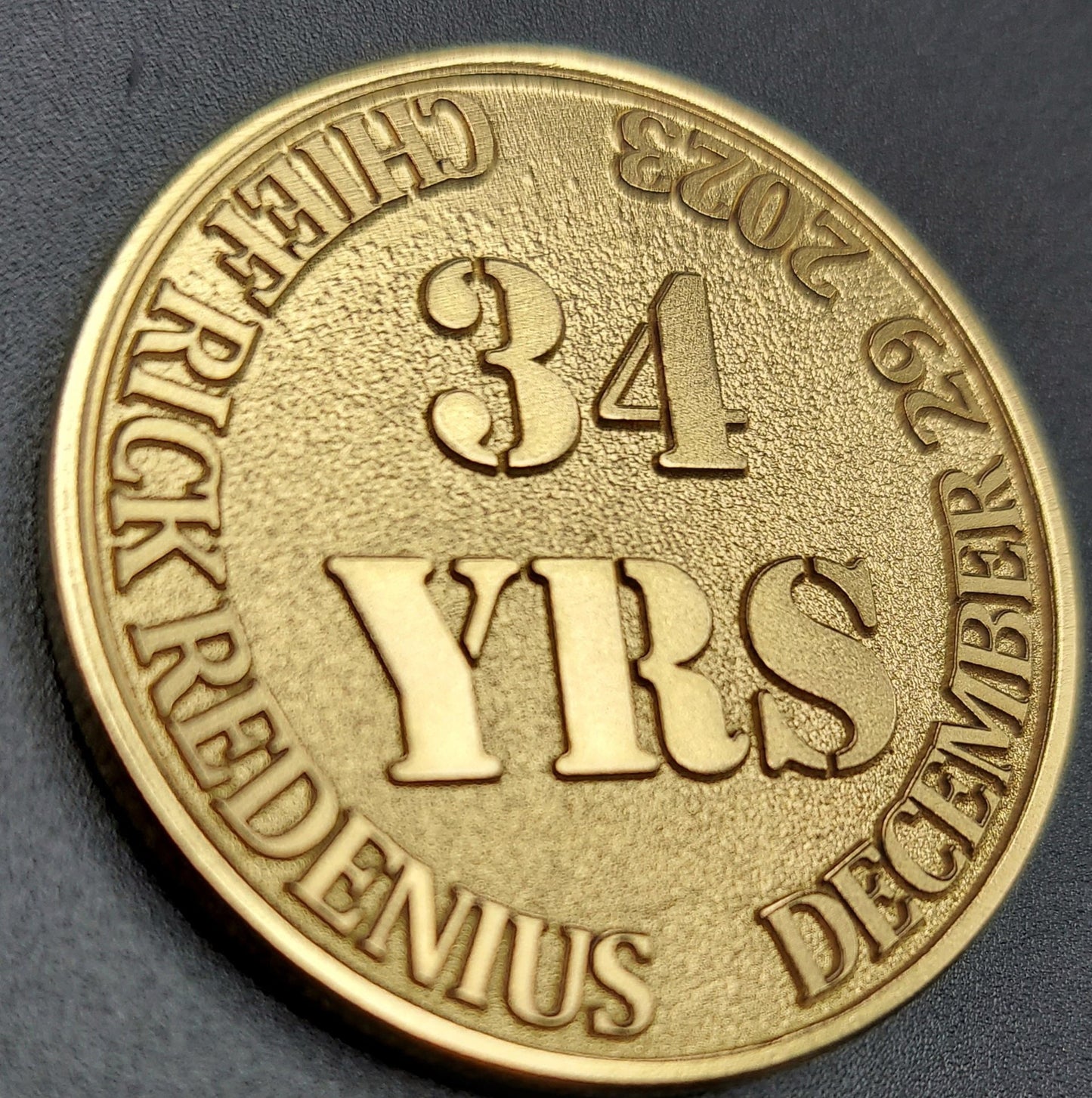 custom laser engraved firefighter challenge coin 