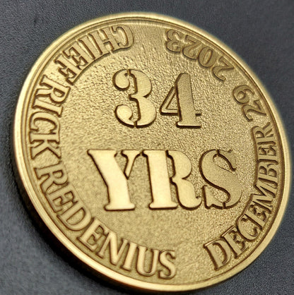 custom laser engraved firefighter challenge coin 
