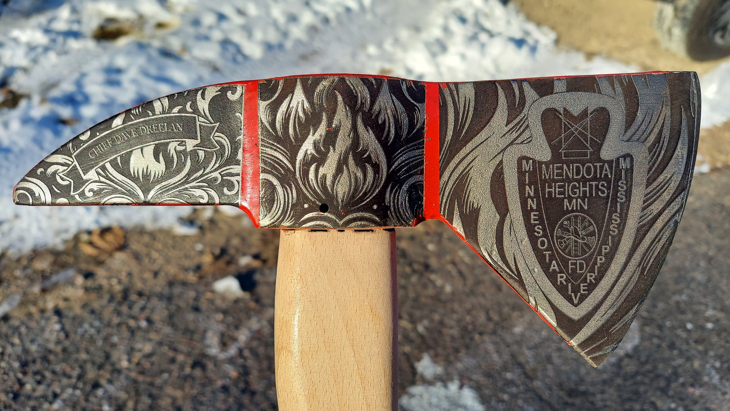 custom laser engraved firemans axe firefighter retirement 