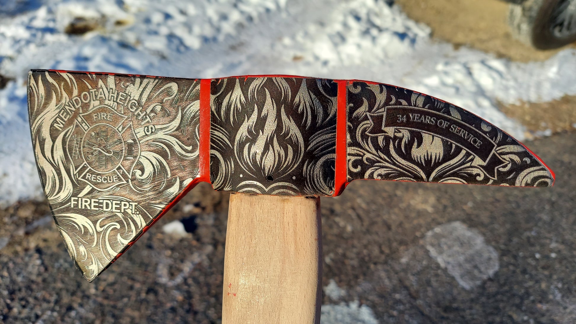 custom laser engraved firemans axe firefighter retirement 