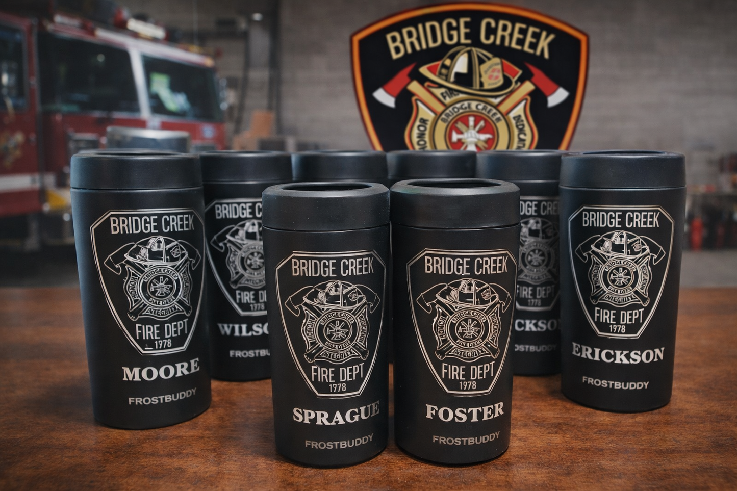 custom laser engraved frost buddy universal black firefighter