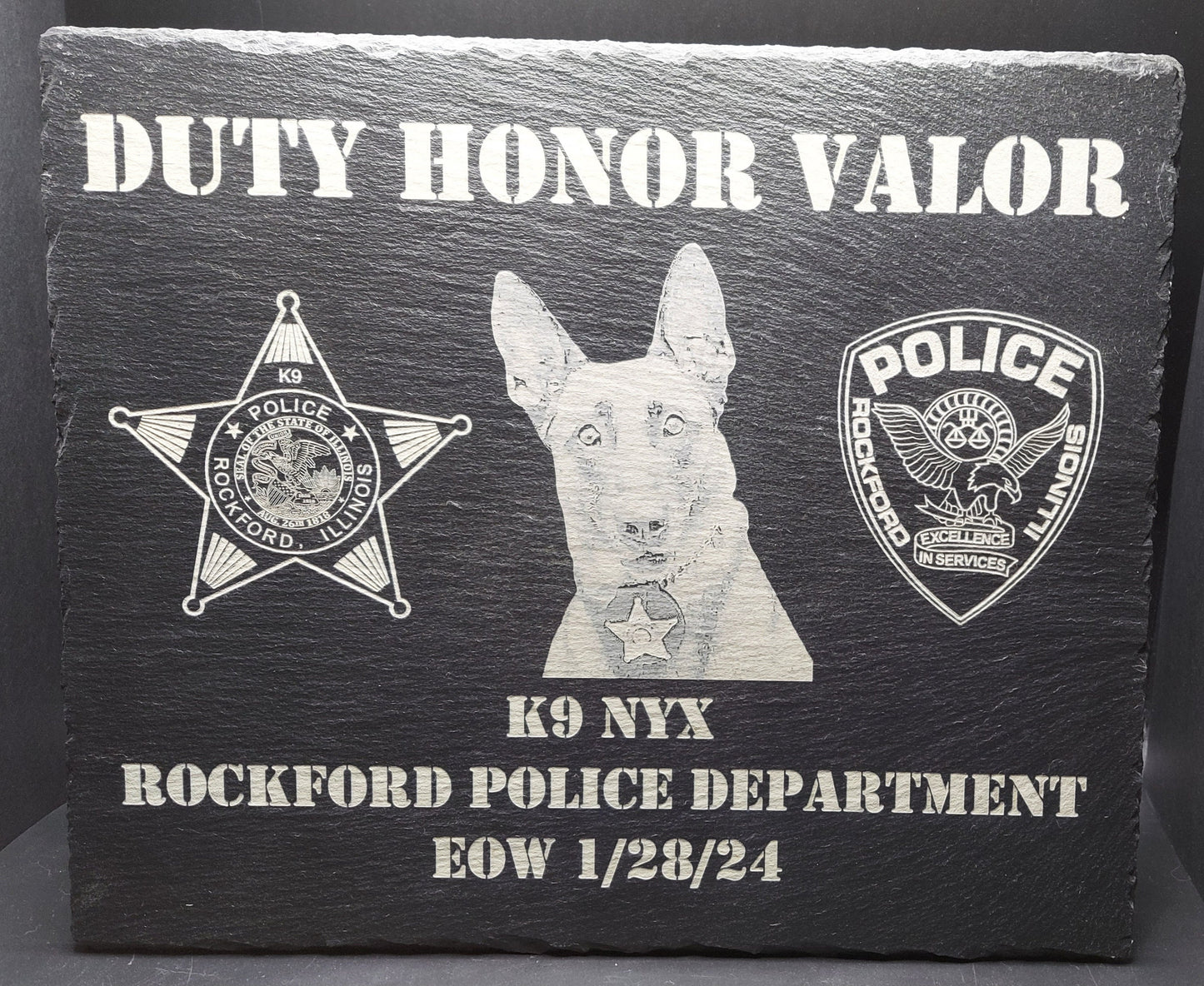 custom laser engraved law enforcement k9 memorial plaque 
