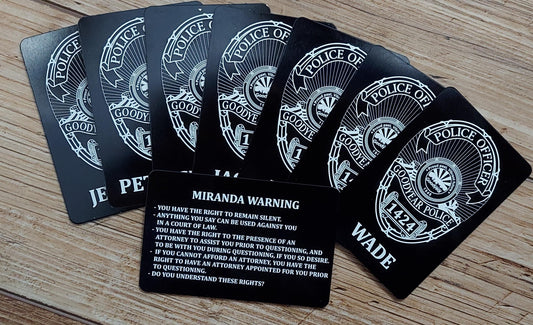 custom laser engraved law enforcement miranda rights card