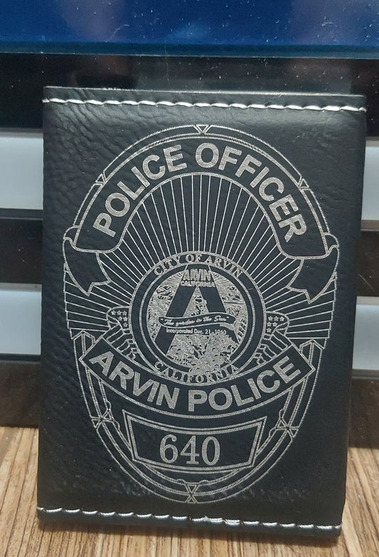 custom laser engraved leather business card holder 