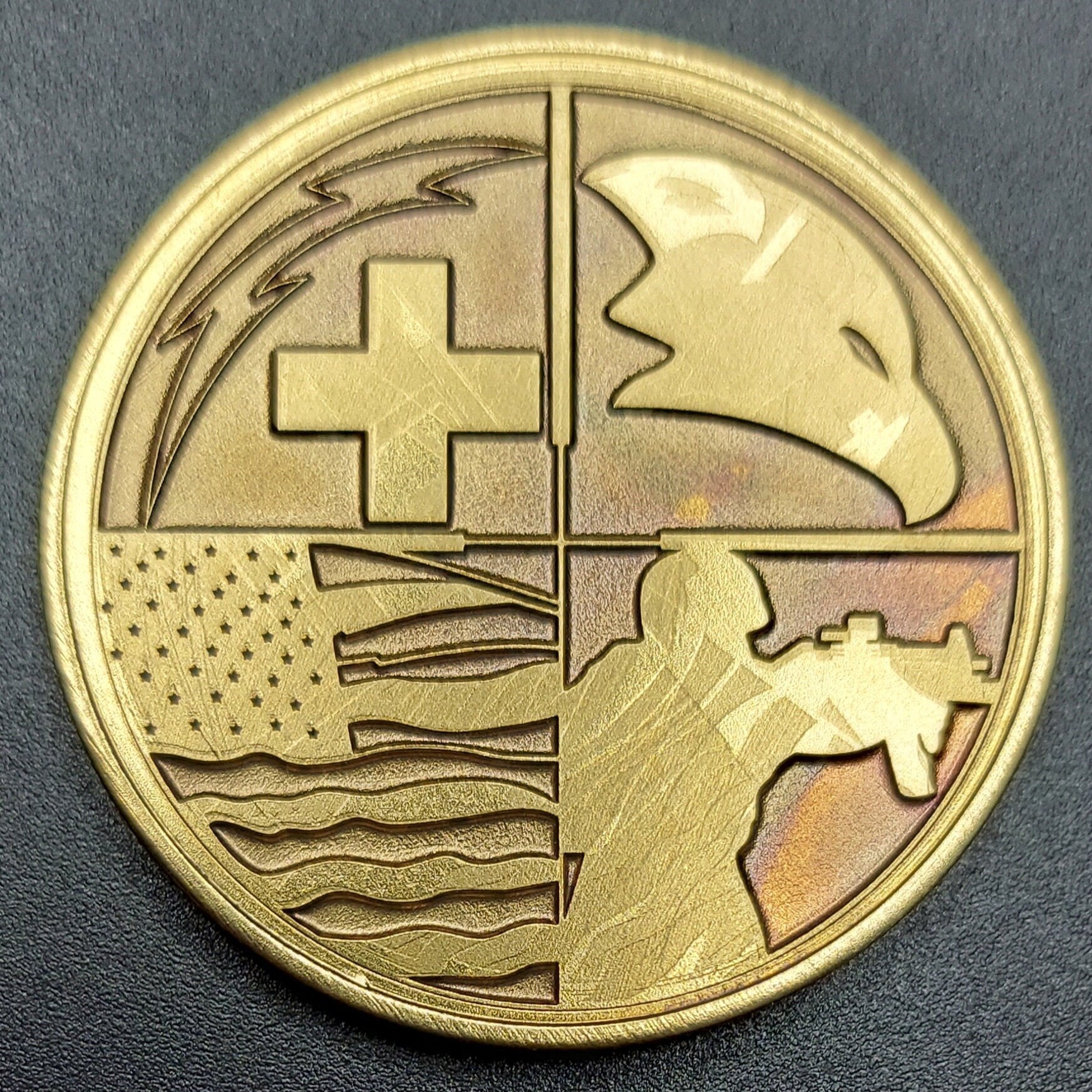 custom laser engraved police SWAT challenge coins
