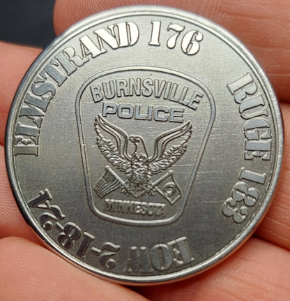 custom laser engraved police officer memorial challenge coin 