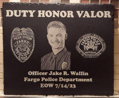 custom laser engraved police officer memorial plaque 
