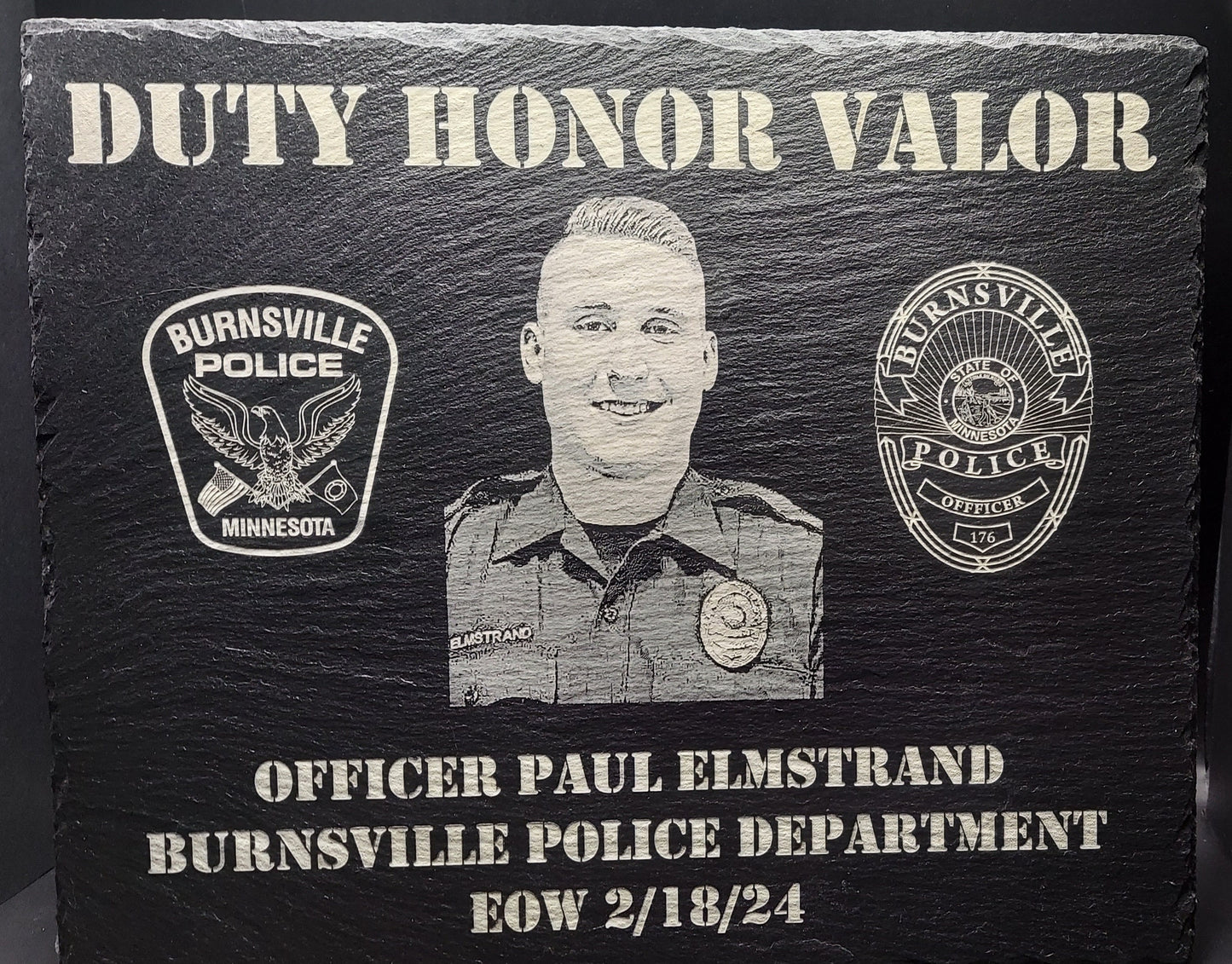 custom laser engraved police officer memorial plaque 