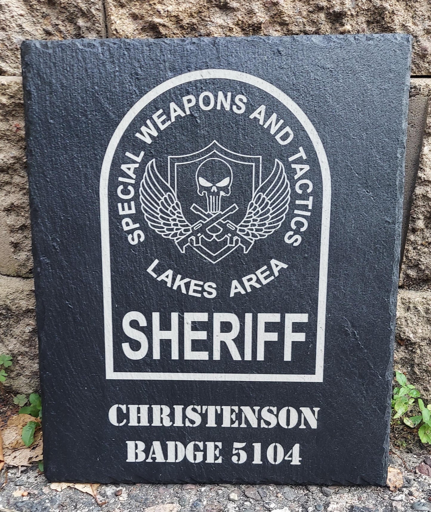 custom engraved police officer swat plaque