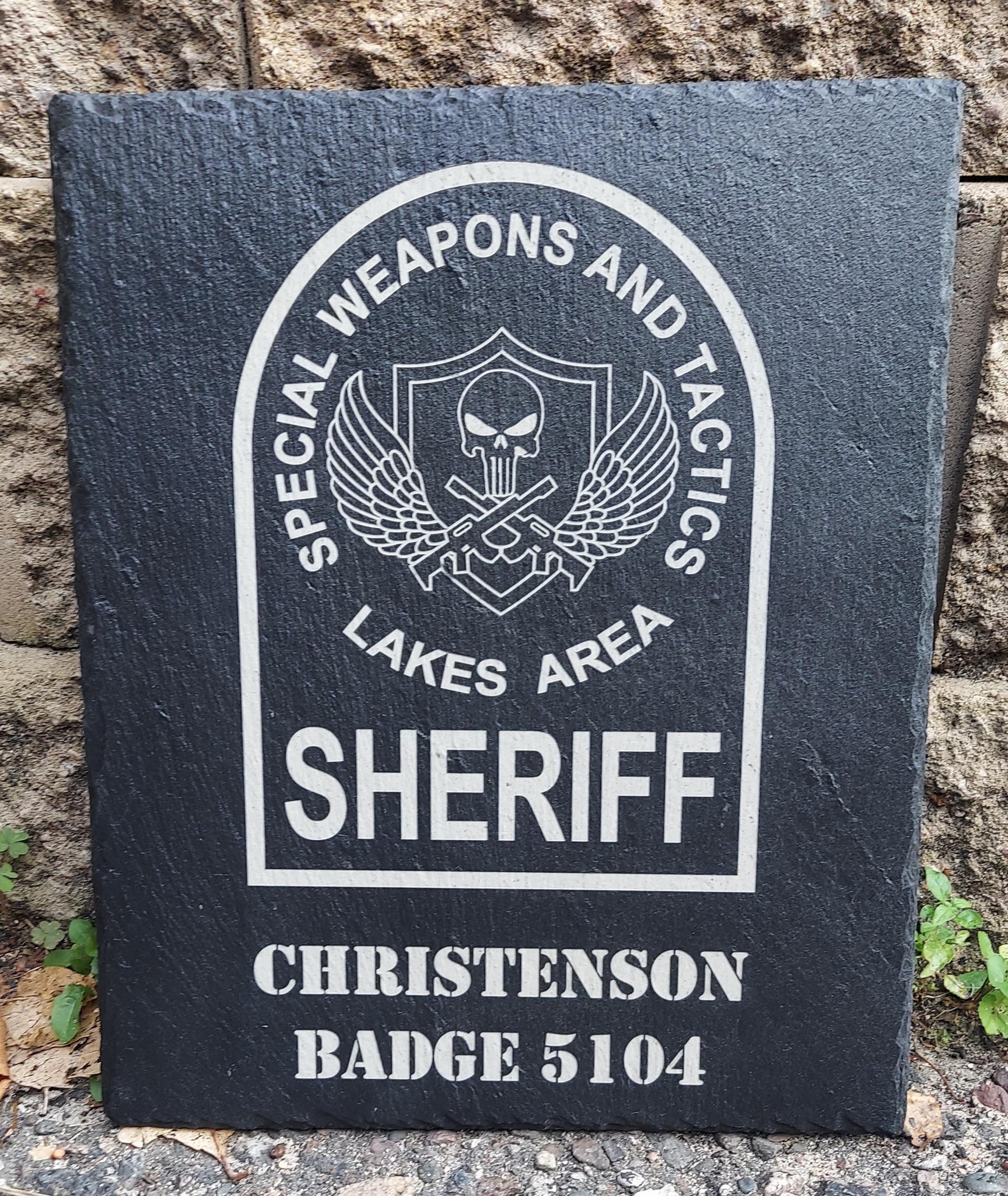 custom engraved police officer swat plaque