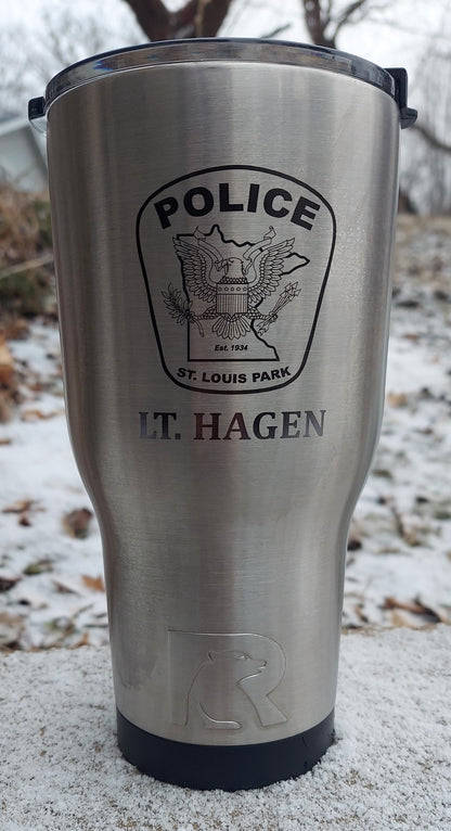 custom laser engraved rtic tumbler law enforcement 