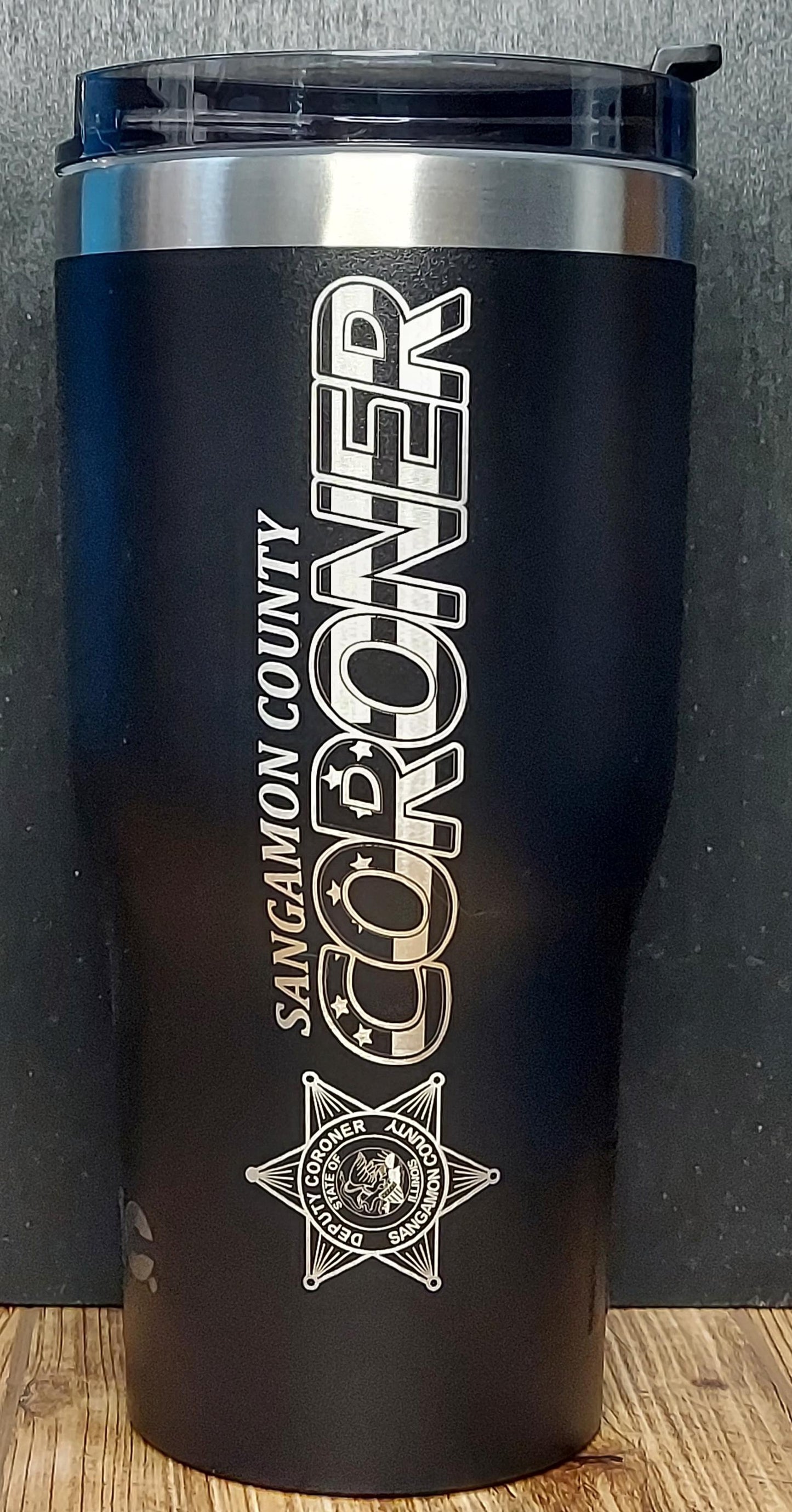 custom laser engraved tumbler squad graphics