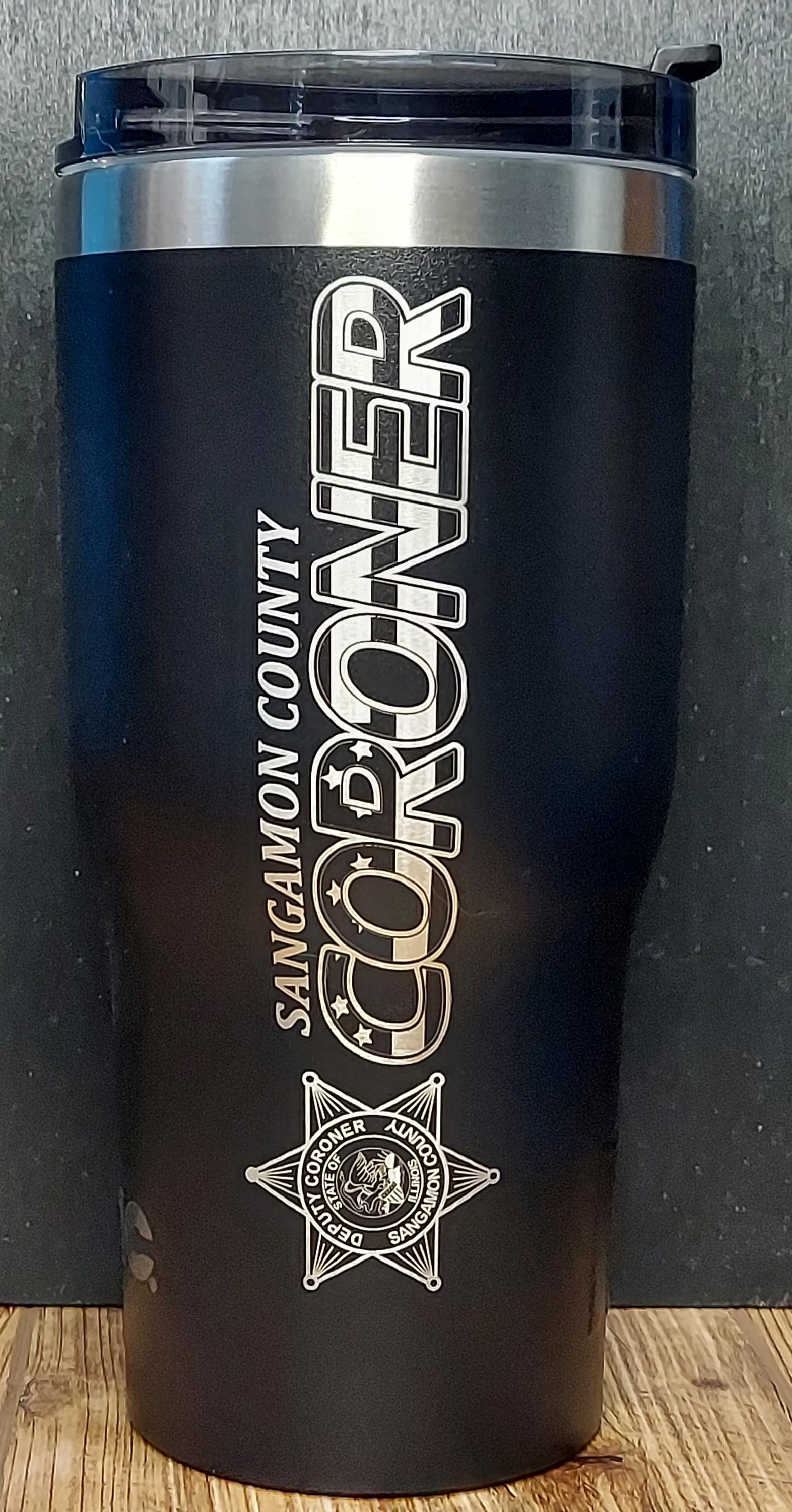 custom laser engraved tumbler squad graphics
