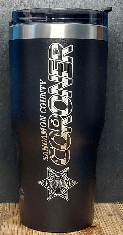custom laser engraved tumbler squad graphics