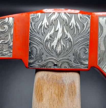firefighter gift  custom laser engraved red firemans axe 