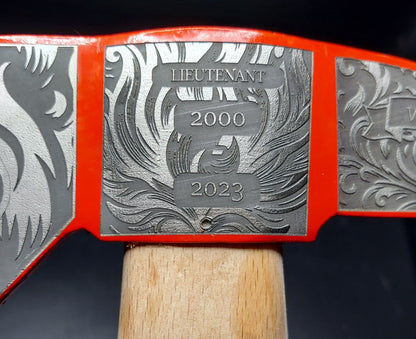 firefighter gift  custom laser engraved red firemans axe 