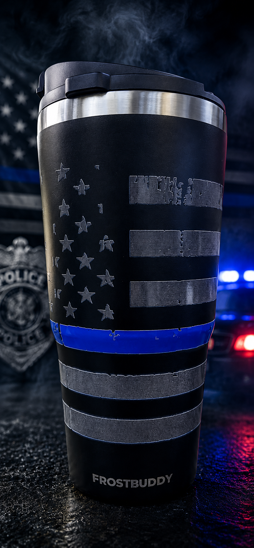 frost buddy to go buddy blue line flag police law enforcement trooper deputy 