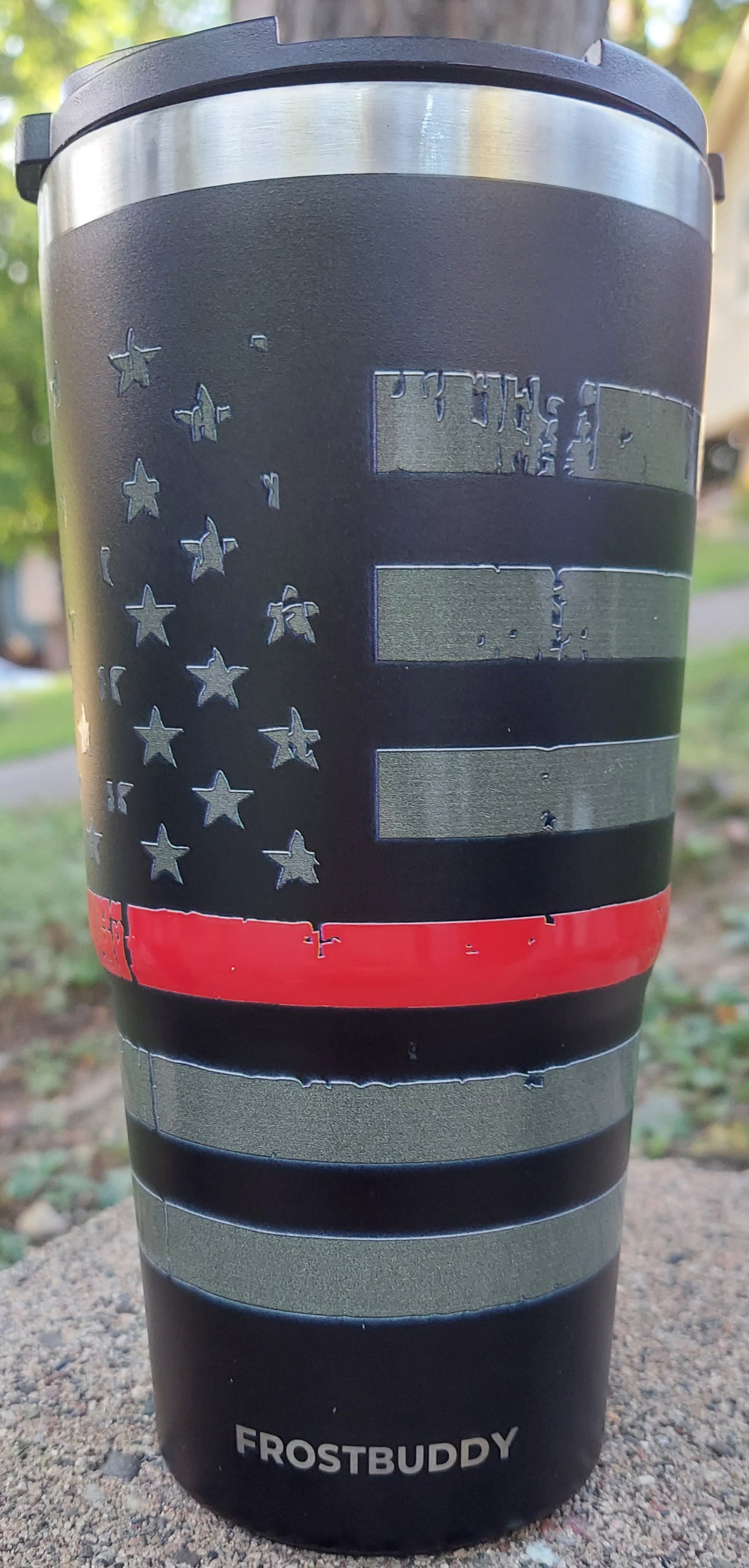 frost buddy to go buddy red line flag firefighter fireman fire maltese 