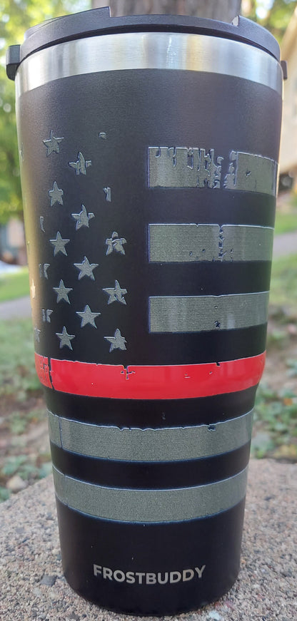 frost buddy to go buddy red line flag firefighter fireman fire maltese 