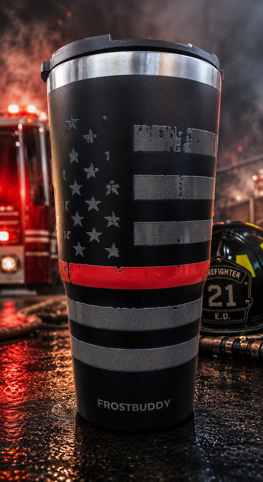 frost buddy to go buddy red line flag firefighter fireman fire maltese 
