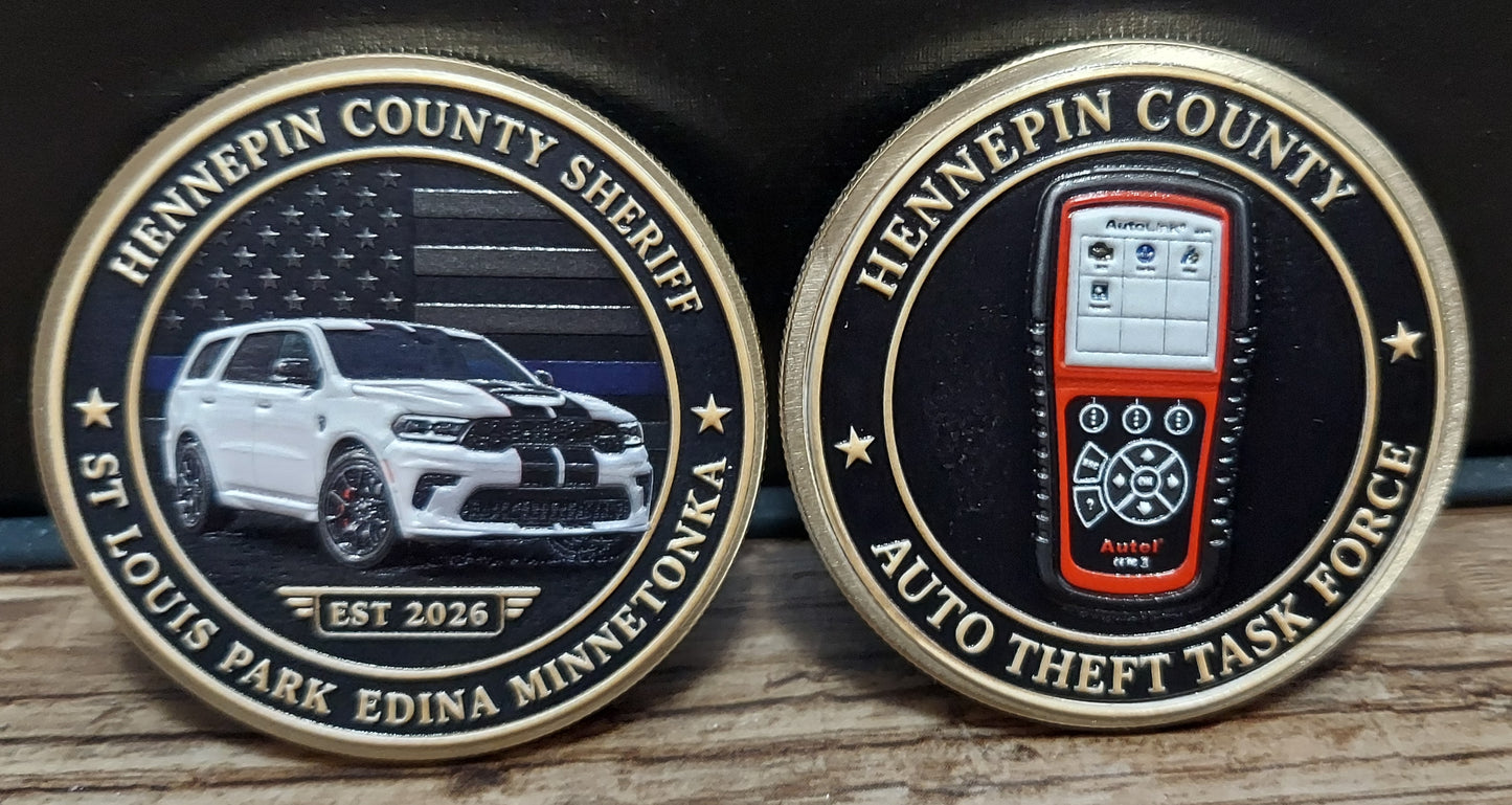 full color resin challenge coins hennepin county auto theft task force 