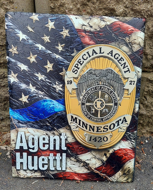 full color textured police plaque slate minnesota bureau of criminal apprehension 