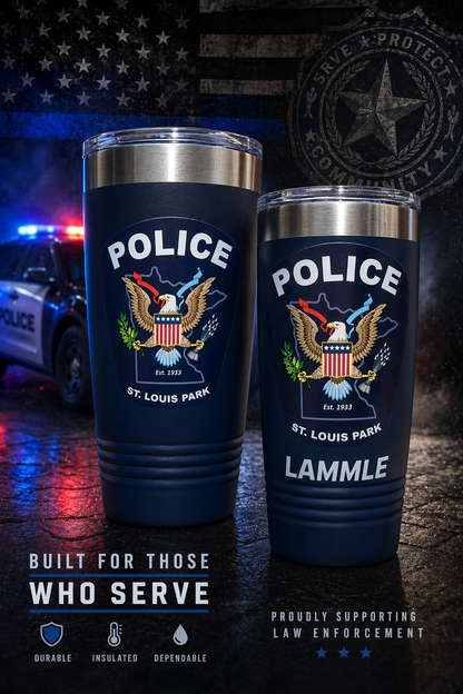 high resolution full color police patch printed tumbler 