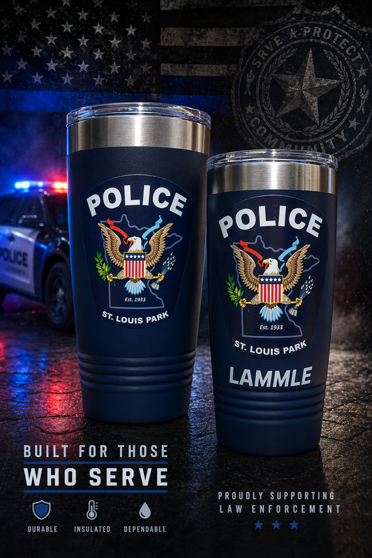high resolution full color police patch printed tumbler 