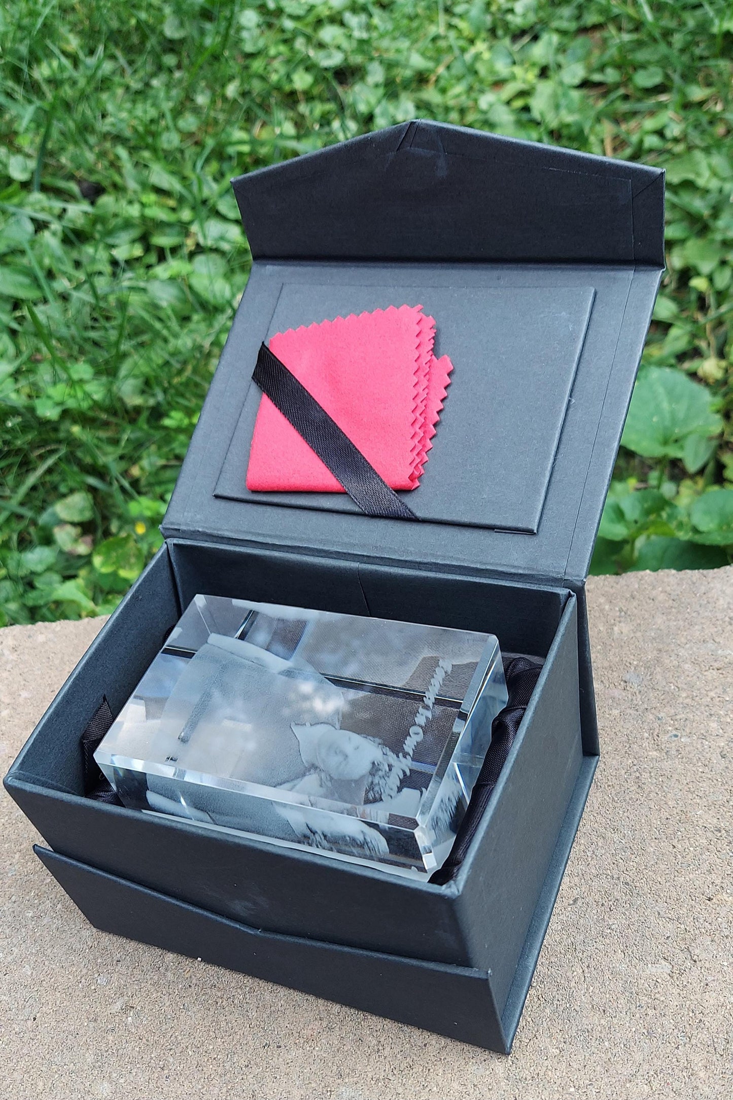 laser engraved 3D crystal police memorial 