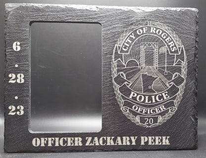 laser engraved slate photo frame