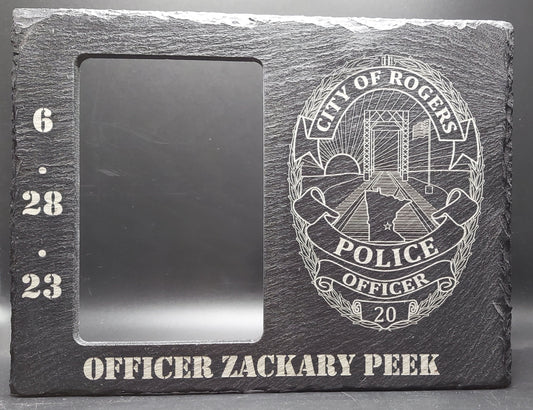laser engraved slate photo frame