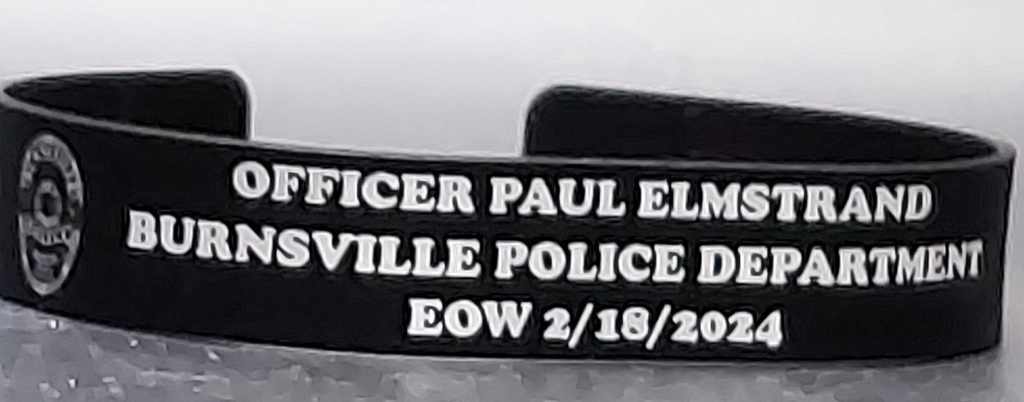 police officer custom laser engraved memorial band
