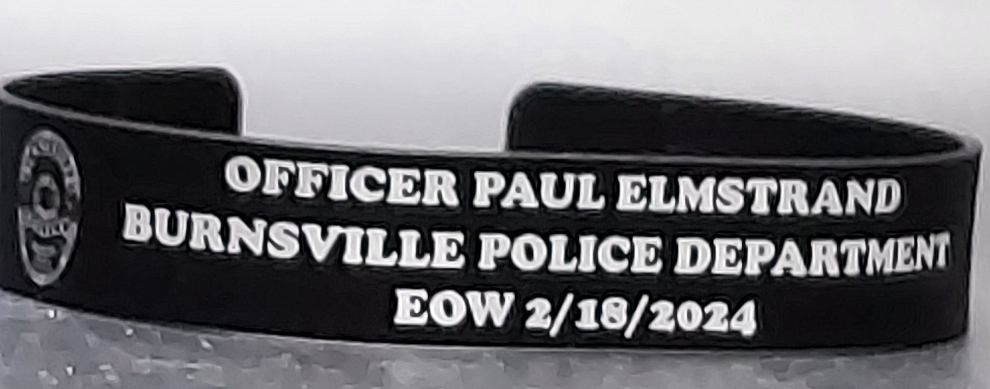 police officer custom laser engraved memorial band