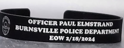 police officer custom laser engraved memorial band