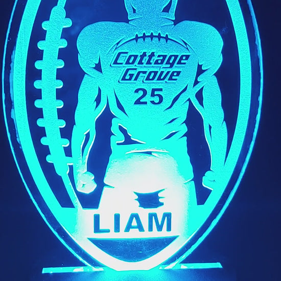 acrylic football night light with light base