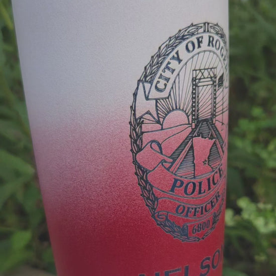 custom engraved red white and blue tumbler patriotic law enforcement firefighter