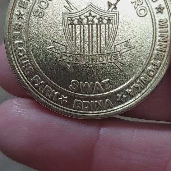 custom laser engraved police SWAT challenge coins