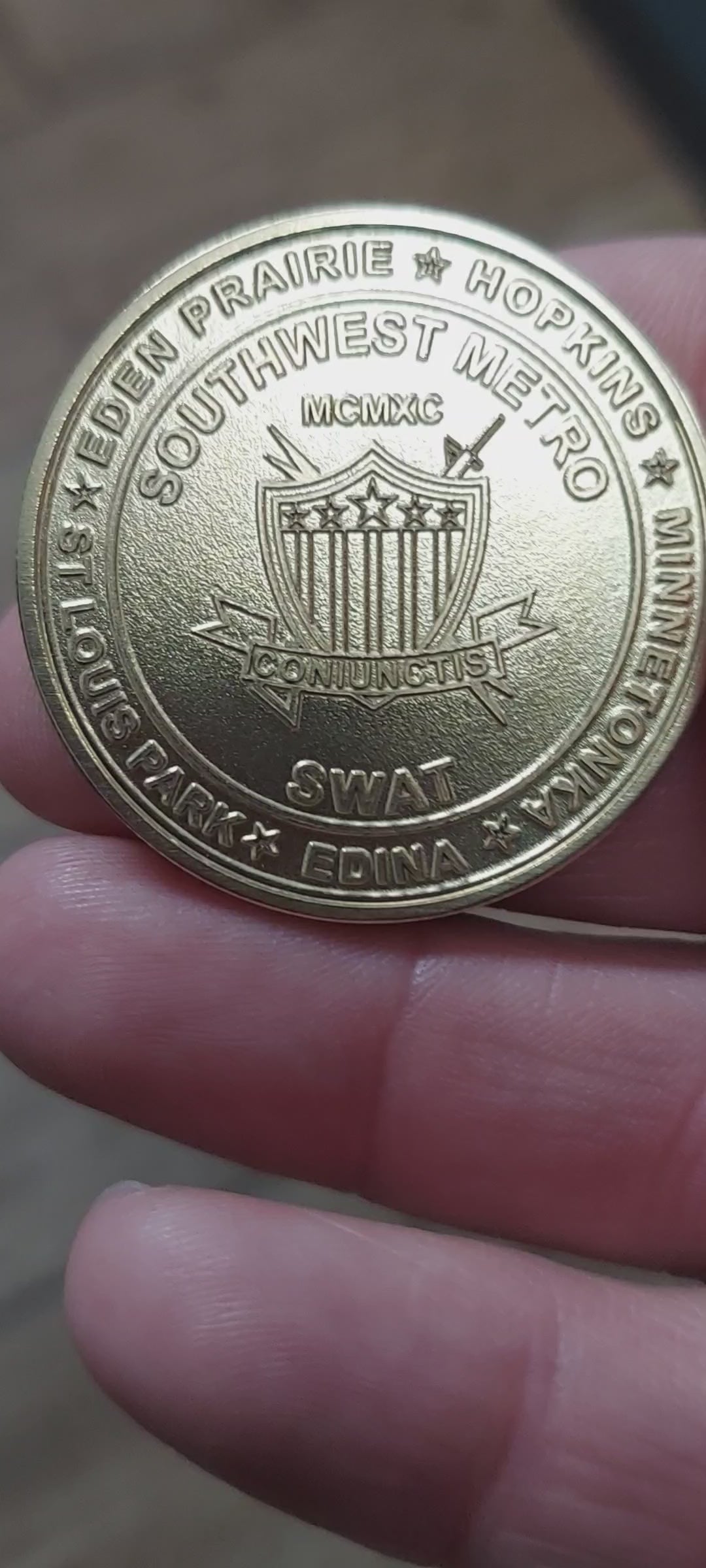 custom laser engraved police SWAT challenge coins