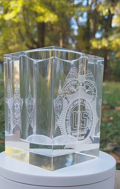 Custom engraved pen pencil holder